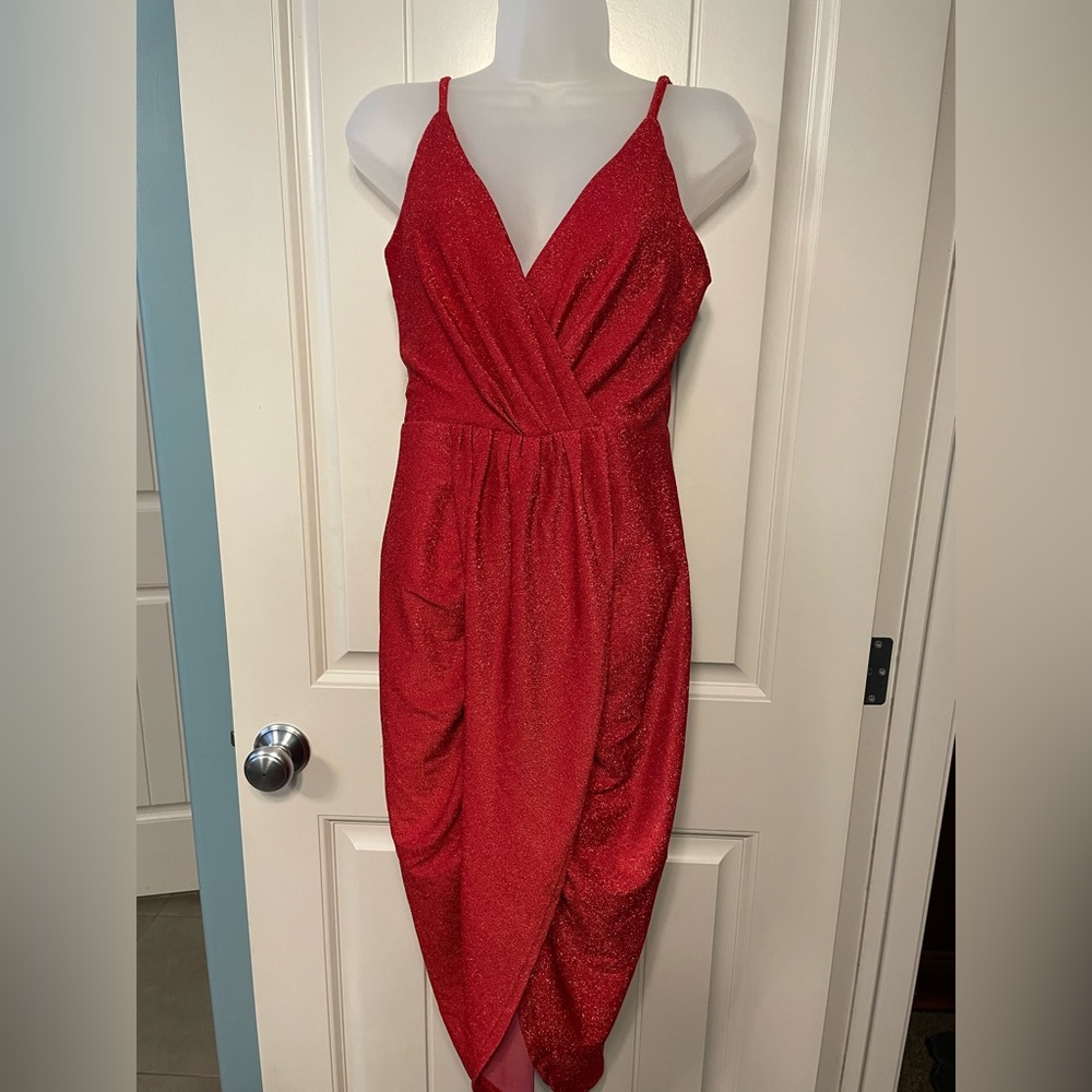 Sparkly red cocktail dress